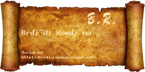 Bródi Romána névjegykártya